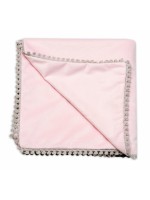 Detská deka Velvet - obojstranná s ozdobným lemovaním, Baby Nellys 100 x 75 cm, sv. ružová