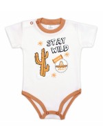 Body kr. rukáv, bavlna, zapínanie pri krku Mexiko Mrofi, ecru, veľ. 74