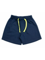 Chlapčenské kraťasy Artur, Mrofi bavlna, modré so žltou šnúrkou, veľ. 92