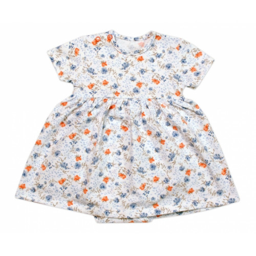 Sukničkobody kr. rukáv, bavlna, Mrofi, Lena - biela/modrá