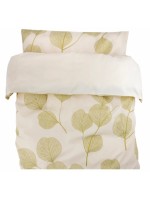 Obliečky do postieľky, kočíka 2D sada bavlna - Leafs, Lullaby Planet, ecru/zelená