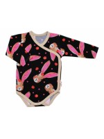 Zavinovacie dojčenské body Bavlna, Zajačik Baby Nellys, granát