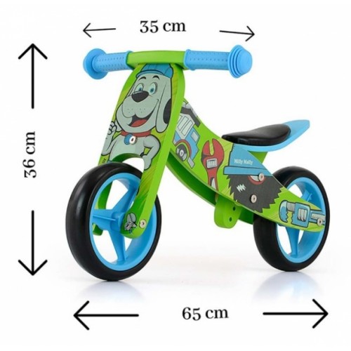 Multifunkčné Odstrkovadlo, odrážadlo Jake Bob 2V1, Milly Mally, zeleno/modré