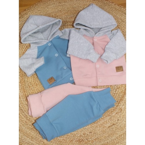 Tepláková súprava s kapucňou Magic Kazum, modrá/sivá