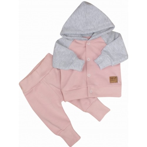 Tepláková súprava s kapucňou Magic Kazum, ružová/sivá, veľ. 62