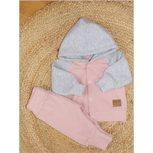 Tepláková súprava s kapucňou Magic Kazum, ružová/sivá, veľ. 62