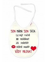 Nepremokavý podbradník, 24 x 27 cm - Vždy milovat, Baby Nellys  - smotanový