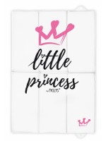 Cestovná prebaľovacia podložka, mäkká, Little Princess, Nellys, 60x40cm, biela, ružová