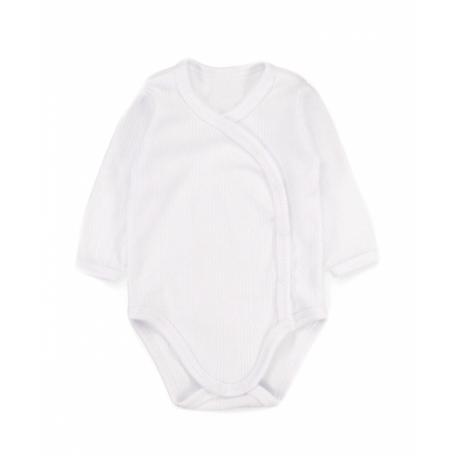 Zavinovacie body dl. rukáv + polodupačky s rebrovaným vzorom, 2D sada MBaby, biele, veľ.68