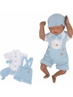 Mušelínové kraťasy s láclom, bodýčko, čiapočka, motýlik 4D sada, Z&Z, modrá/biela, veľ. 86