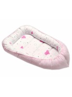 Obojstranné hniezdočko bavlna, I love Girl Baby Nellys, 55 x 75 cm, ružová/biela