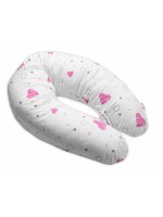 Vankúš na dojčenie/relaxačná poduška, bavlna I love Girl Baby Nellys, ružová/biela
