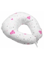 Dojčiace vankúš/podkova, bavlna, I love Girl Baby Nellys, ružový/biely