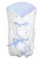 Obliečka, poťah bavlna na retro zavinovačku LALLY, I love Boy Baby Nellys, modrá/biela
