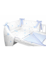 Mantinel s obliečkami 3D bavlnená sada, I love Boy, 135x100 cm Baby Nellys, modrý/biely
