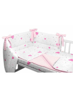 Mantinel s obliečkami 3D bavlnená sada, I love Girl, 135x100 cm Baby Nellys, ružový/biely