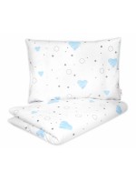 Bavlnené obliečky, 2D 140x200/70x80, I love Boy, Baby Nellys, modrá/biela