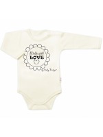 Body dlhý rukáv Baby Nellys, Made with love, ecru, veľ. 62