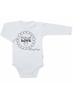 Body dlhý rukáv Baby Nellys, Made with love, sivé