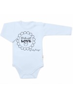 Body dlhý rukáv Baby Nellys, Made with love, svetlo modré