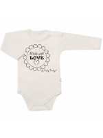 Body dlhý rukáv Baby Nellys, Made with love, bezova, veľ. 62