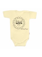 Body krátky rukáv Baby Nellys, Made with love, žltá, veľ. 62