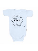 Body krátky rukáv Baby Nellys, Made with love, svetlo modré, veľ. 68