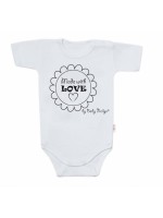 Body krátky rukáv Baby Nellys, Made with love, sivé, veľ. 62