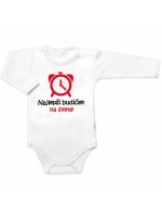 Body dlhý rukáv Najlepší budíček na svete, Baby Nellys, biele, veľ. 74