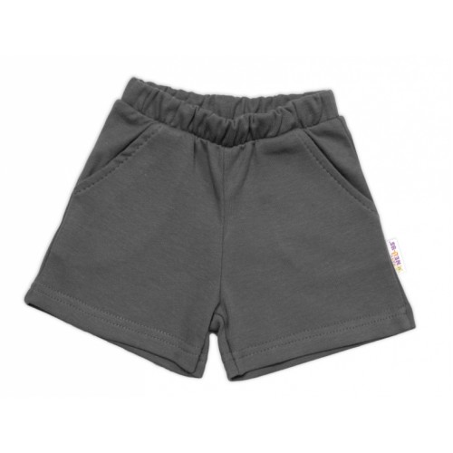 Tričko, krátky rukáv + kraťasky, 2D, Baby Nellys, Autá, bavlna, smotana/sivá, veľ. 92