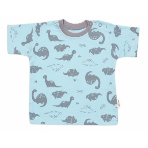 Tričko, krátky rukáv + kraťasky, 2D, Baby Nellys, Dino, bavlna, modrá/sivá, veľ. 92