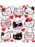 Farebná, veselá nažehlovačka Tulimi, Funny Heads - malý arch