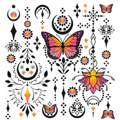 Farebná, veselá nažehlovačka Tulimi, Sunshine Butterflies - malý arch