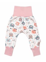 Tepláčiky - Baggy, bavlna Space Bear Pastel, Baby Nellys - púdrové, veľ. 68