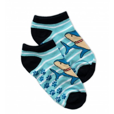 Detské ponožky s ABS Žralok veľ. 31/34 - modré