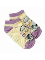 Detské ponožky s ABS Mačka, veľ. 31/34 - žlté