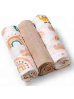 Mušelínové - super mäkké plienky BabyOno, 3ks - béžové