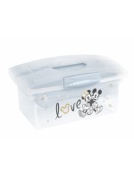 Prenosný box s organizérom Mickey Mouse , transparentná/modrá
