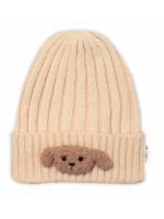 Detská zimná čiapka Bear, Baby Nellys - ecru, veľ. 48-54 cm