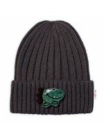 Detská zimná čiapka Dino, Baby Nellys - grafit veľ. 48-54 cm
