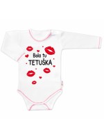 Body dlhý rukáv s vtipným textom Baby Nellys, Bola tu TETUŠKA, veľ. 80