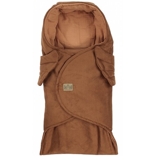 Zavinovacia deka s kapucňou Little Elite, 100 x 115 cm, Anjelské krídla - hnedá