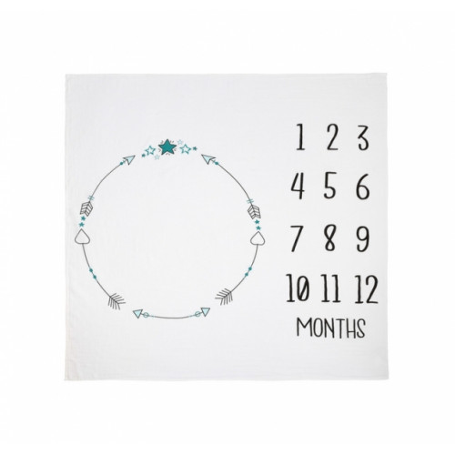 Míľniková mušelínová plienka/dečka 120x120 cm Boho, biela