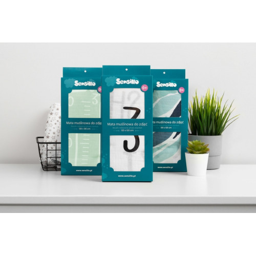 Míľniková mušelínová plienka/dečka 120x120 cm Boho, biela