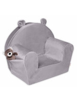 Detské kresielko Velvet s bočným vreckom Baby Nellys, sivé
