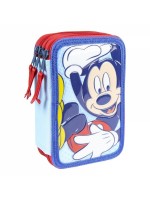 Školský peračník trojposchodový s náplňou Myšiak Mickey 3D