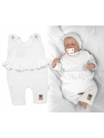 Pletené láclové nohavice Girl s volánikom, Baby Nellys, biele, veľ. 74