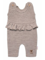 Pletené láclové nohavice Girl s volánikom, Baby Nellys, béžové, veľ. 74