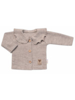 Pletený svetrík s volánikom Girl, Baby Nellys, béžový, veľ. 62