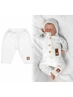 Pletené nohavice Hand Made Boy, Baby Nellys, biele